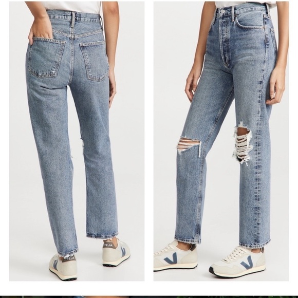 AGOLDE 90s Pinch Waist BACKDROP High Rise Straight Leg Jeans Y. - Picture 1 of 15